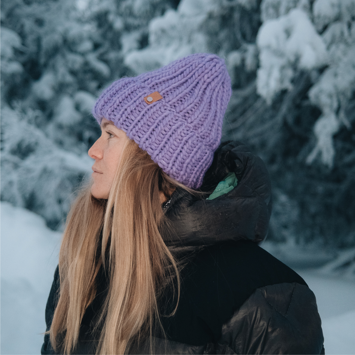 STICKUT - Knitting kit - Purple Beanie