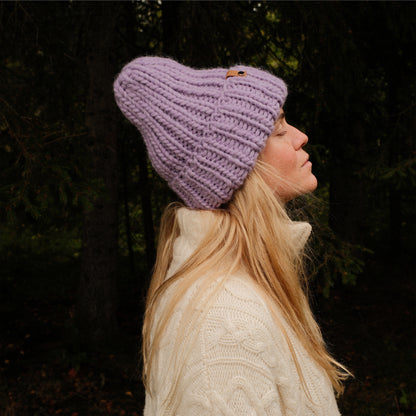 STICKUT - Knitting kit - Purple Beanie